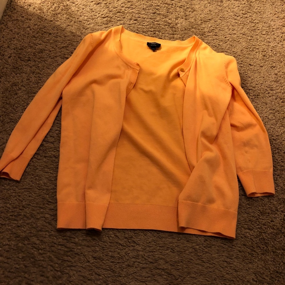 Talbots Brand orange cardigan